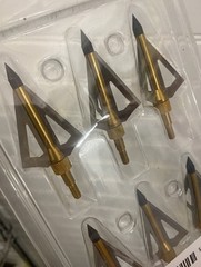 12 Fixed Blade Broadheads Gold Black Metal Arrowheads Hunting Archery 2 Packs