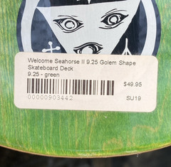 Welcome Seahorse 2 Skateboard Deck Golem Shape 9.25 Green Art Horse Octopus 2019