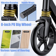 Kick Scooter for Ages 6+ Kids, Teens & Adults Foldable, NonSlip PU Wheels, 4…