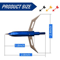12pcs Hunting Blue Demon 100gr 2 Expandable Blade Broadheads Crossbow Arrow Tips