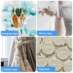 White Cotton Rope 1/2in × 100ft Natural Twisted,Available as Used for Tug of …