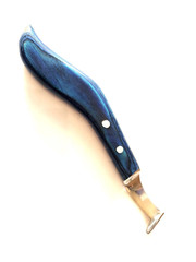 Super Sharp Hoof Knife, Blue Color Wooden Handle, Stainless Steel Blade