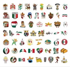 Mexico Stickers decal pack waterproof water bottle 60 pieces! 1.9-3 inches