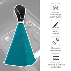 Car Shift Boot Cover, Suede Leather Manual Automatic Gear Shifter Light Blue