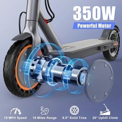 Sigravy Electric Scooter Adult 350W 19MPH 21Miles Foldable APP Control Lightweig