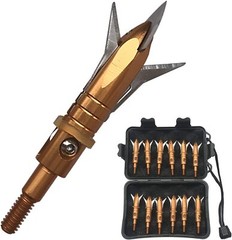 12pcs Goblin Broadheads 2.3″ Cut Expandable Crossbow Arrow Tips Case Set Hunter
