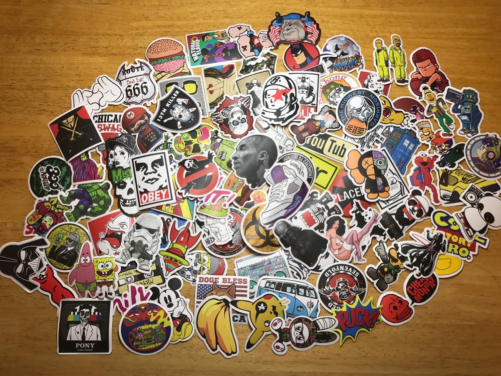 100 Skateboard Stickers bomb Vinyl Laptop Luggage Decals Dope Sticker Lot best