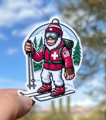 2″ Bigfoot Ski Patrol Sticker, Decal, Winter, Rescue, Snow, Mountains, Goggles