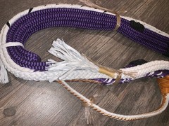 Purple & White Pro 9/7 RH – 3/4 x 3/4′ EPT Bull Ropes Rodeo Rider 16′