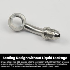 AN3 (3/8’‘) Male Banjo Fitting with 10mm Banjo Eye for AN3 PTFE Brake 45 Degree