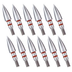 JGSDD 12pcs Archery Field Points, 100/125/150/300 19/64-100Gra», silvery