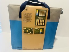 Embark Kubb Outdoor Lawn Game Set Complete Blue and Gray with Carry Case Bag