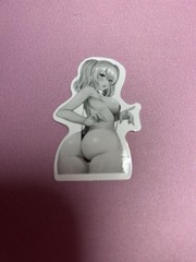 black and white waifu lewd stickers #4