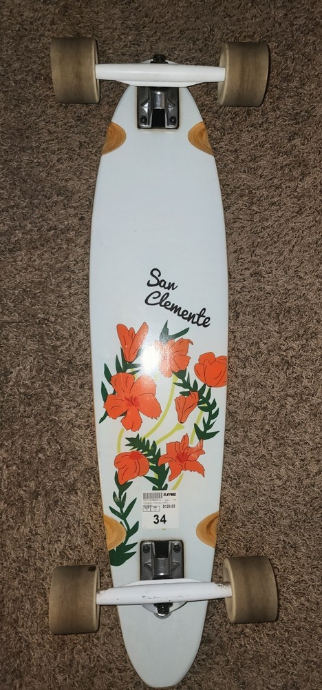 San Clemente Longboard Complete 34″ Long , 8″ Wide (Used Good Condition)