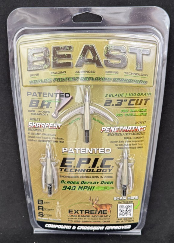 Bowmar Beast Broadheads 2.3 Inch 100 Grain 3 Pack New