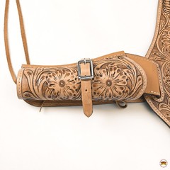 C-9-44 44 In Leather Gun Holster Hilason Western Right Hand Rig 44/45 Cal Cowboy