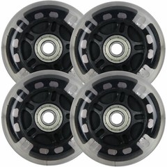 LED Inline Wheels 76mm 82a Skate Rollerblade Light Up 4-Pack w/ Abec 9 Bearings