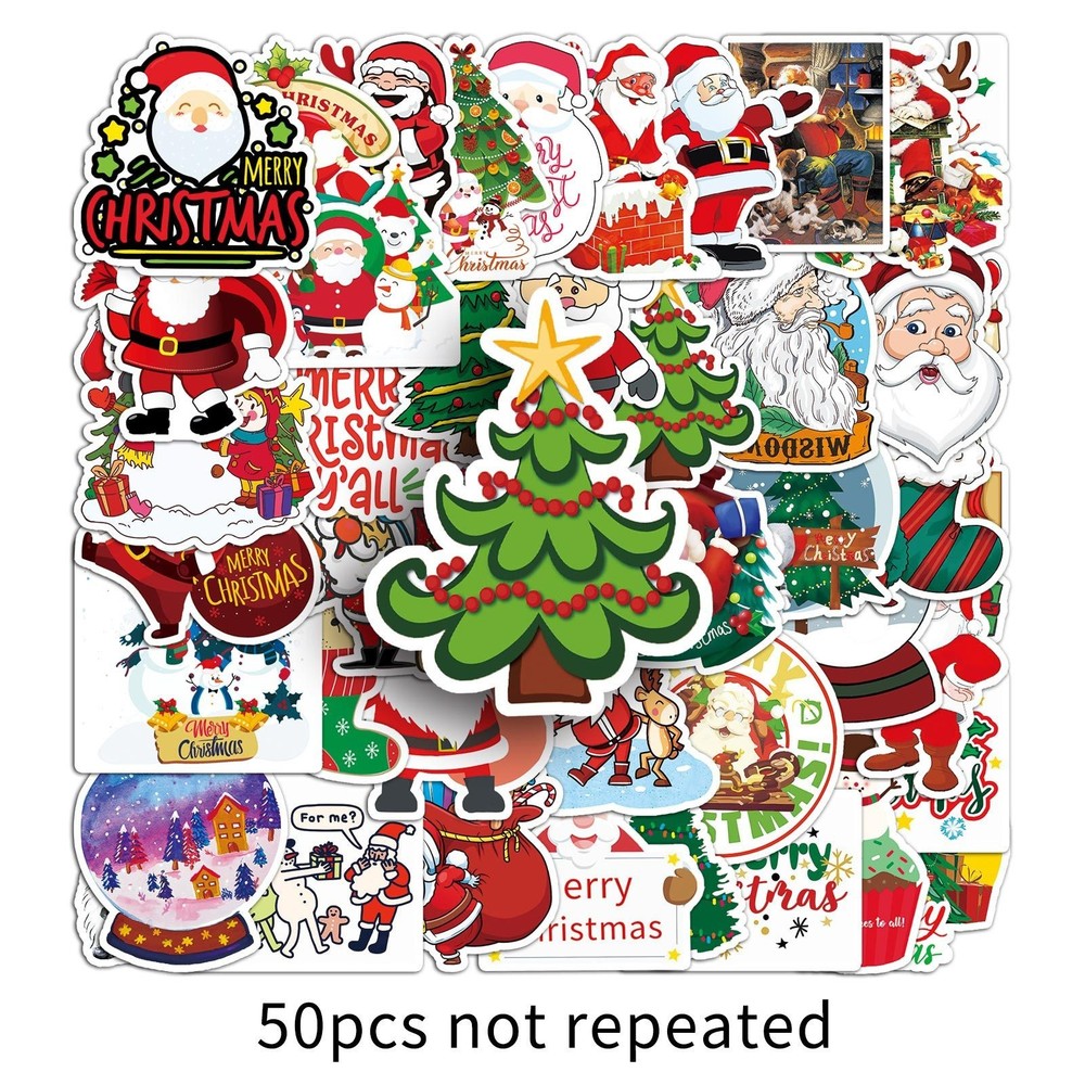 Mix 10/50 PCs Christmas Holiday Graffiti Luggage Notebook Sticker-No Duplicate