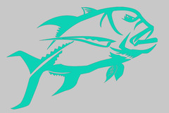 Handmade Fishing Vinyl Decal – Ulua / Giant Trevally 5 x 3.5″, 9 Color Choices!