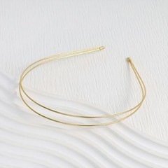 Gold Metal Headband for Women | Minimalist Slim Aluminum Alloy Hair Double-Band