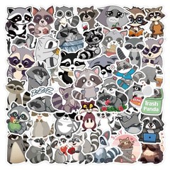 20Pcs Random Cute Raccoon Animal Cartoon Waterproof Stickers