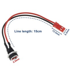 2pcs 2 Pin Electric Scooter Charging Port Cable Length 15cm Coaxial Jack 5.5m…