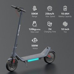 600W Adult Electric Scooter Long Range Folding E-Scooter CityCommuter 10″ Tires