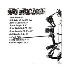 Compound Bow Package for Adults and Teens, 0-70 Lbs Draw Weight,23.5″-31″ Dra…