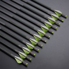 6/12pcs .006 20″ Pure Carbon Crossbow Bolts Arrows 385 Grain Archery Hunting USA