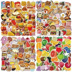 200 Pcs Cute Fast Food Stickers Self Adhesive Decorative Decals for Scrapbooking