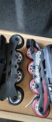 Rollerblade Microblade Kids Inline Skates Black Red Size 5-8 Adjustable Tested