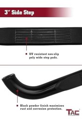 TAC Side Steps fit 2004-2008 Ford F150 Super Cab Pickup Truck 3″ Black Side