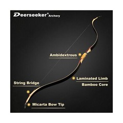 Deerseeker Archery 52″ Recurve Bows Traditional Handmade Longbow Ambidextrous…