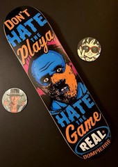 RARE Nick Dompierre Hannibal Dont Hate The Playa Real Skateboard Deck Horror NEW