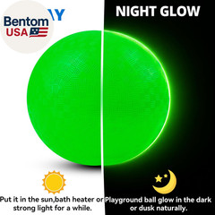 Glow in the Dark Ball 2 Pack, 8.5 Inch Light up Kickball Playground Ball with 2