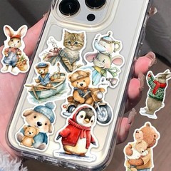 30Pcs Random Cute Anthropomorphic Animal Zoo Party Cartoon Waterproof Stickers