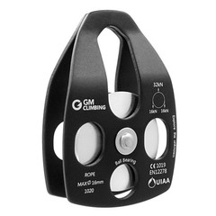 GM CLIMBING Black Large Rescue Pulley 32kN Single Sheave with Swing Plate CE …