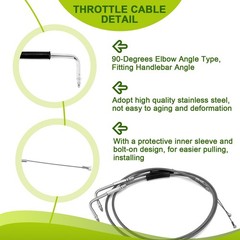 Extended Length 44″ Throttle and Idle Cable Kit Compatible with Harley Sports…
