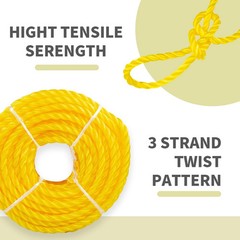 1/4» 100′ Yellow Poly Twisted Rope