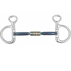 Blue Sweet Iron Copper Roller Baucher Bit Hanging Cheek Equestrian Horse Bit