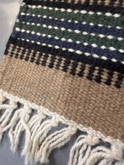 Hand Woven Wool Saddle Blanket Rug Navajo Southwest ~13×20” Decor