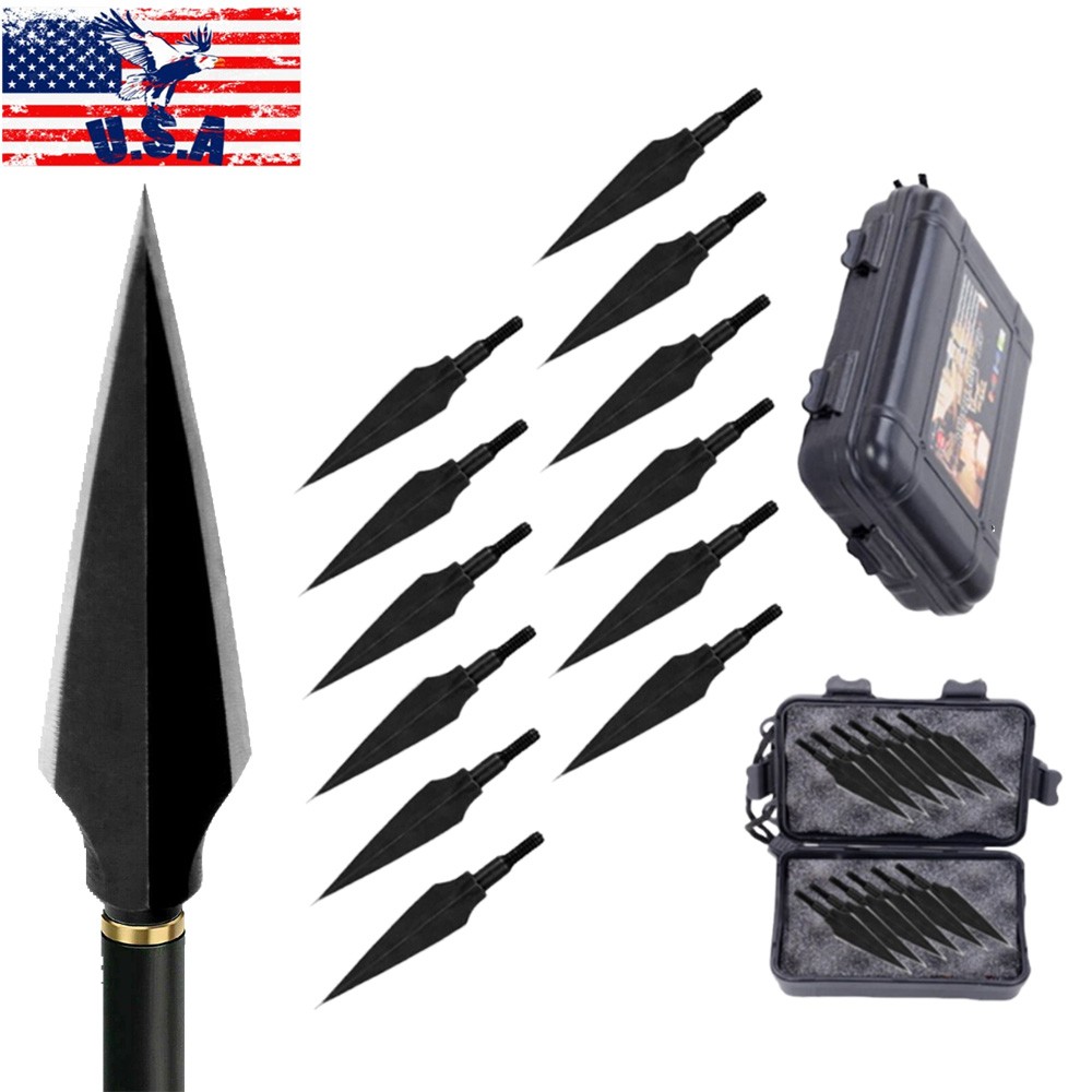 12X Arrowheads Broadheads 150grain Archery Broad Arrows Heads Screw Tips Archery