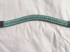 Leather 3 Row Crystal Browband for Horse With Free Shipping.