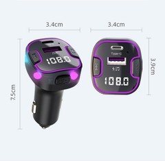 Bluetooth 5.3 Car Adapter, PD &QC3.0 Fast Charging FM Radio Transmitter for C…