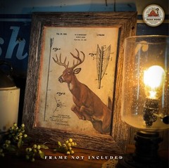 Vintage Archery Arrow Patent Art Print Whitetail Deer Bow Hunting Wall Decor