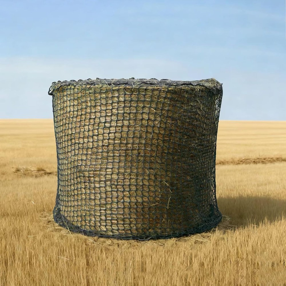 Round Bale Hay Net for Horses 5×5 FT Heavy Duty Slow Feed Net with 1.5″ Knotless