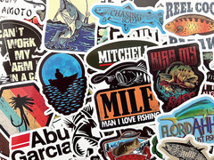 100 Fish Fishing Stickers Pack For Tackle Box Fishermen Dads Car Boat