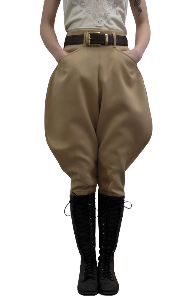 Women Khaki Horse Riding Breeches Polo Hinting Jodhpurs Baggy Trousers