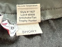 Tailored Sportsman Trophy Hunter (Style #1927) Artichoke/Tan Size 28 Short