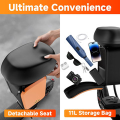 LADPED Adults Electric Scooter with Seat 8.5″ Solid 19MPH Commuter E-Scooter